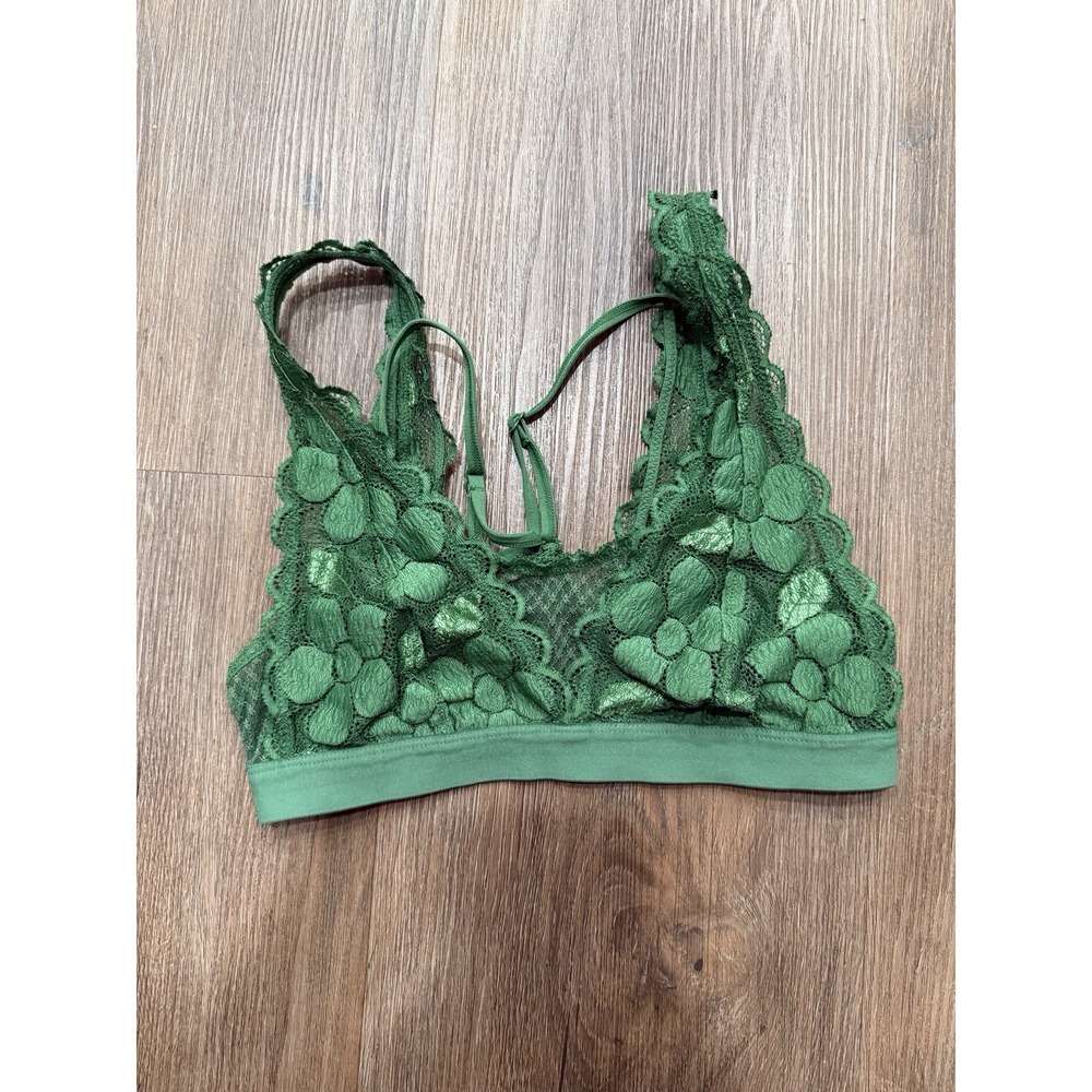 Aerie Bra Womens Small Fa La Laceโ Longline Bralette Green Alpine S